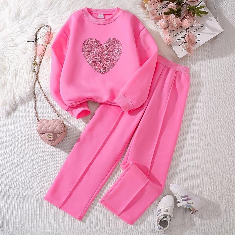 Children‘s Autumn Winter Warm Clothes Sets For Girls Solid Color Heart Print Top And Pants Daily Causal Sports Loose Lounge Wear 170
Children‘s Autumn Winter Warm Clothes Sets For Girls Solid Color Heart Print Top And Pants Daily Causal Sports Loose Lounge Wear 170