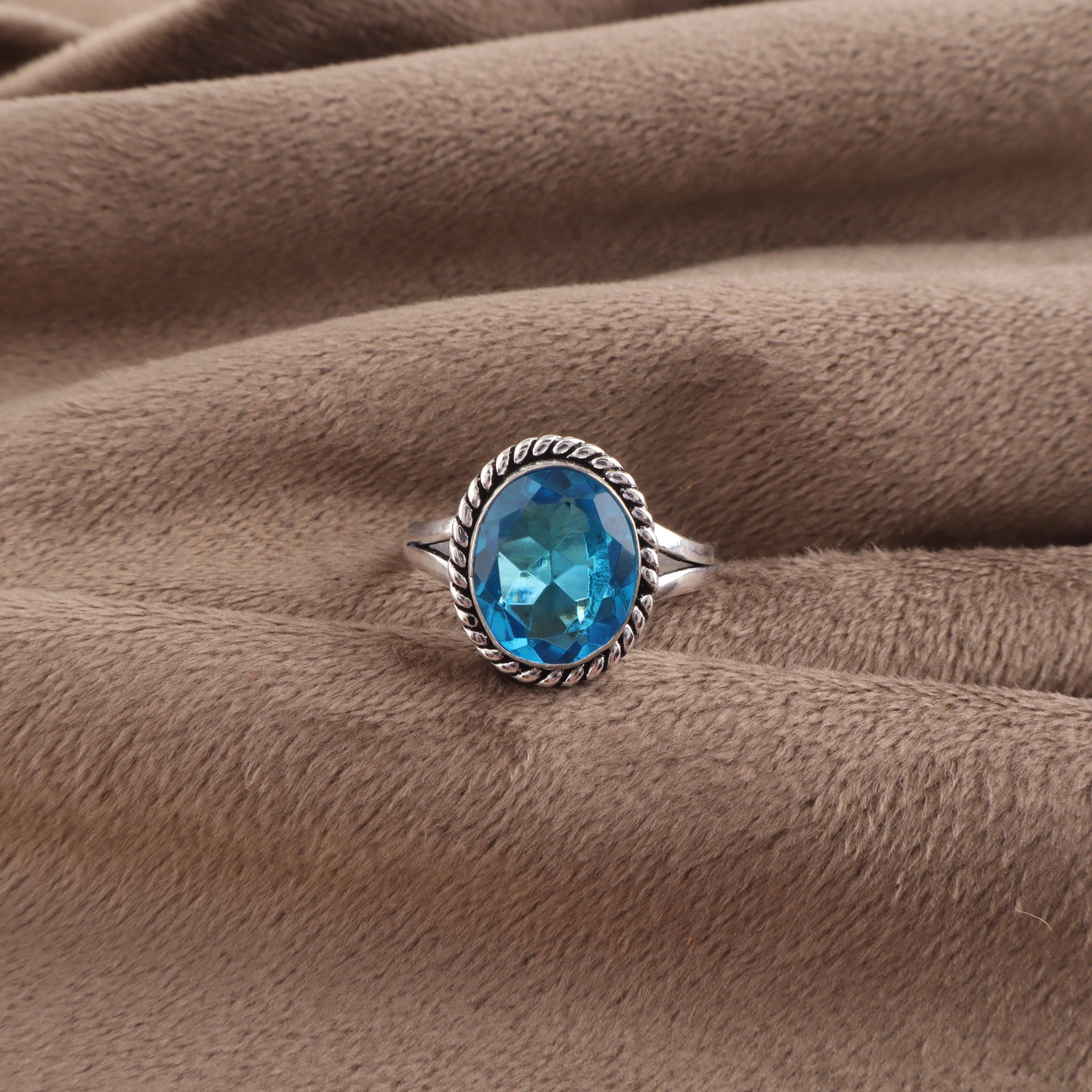 Swiss Blue Topaz Gemstone 925 Sterling Silver Jewelry Handmade Pretty Ring Wedding Gift RR-84-3 13
Swiss Blue Topaz Gemstone 925 Sterling Silver Jewelry Handmade Pretty Ring Wedding Gift RR-84-3 13