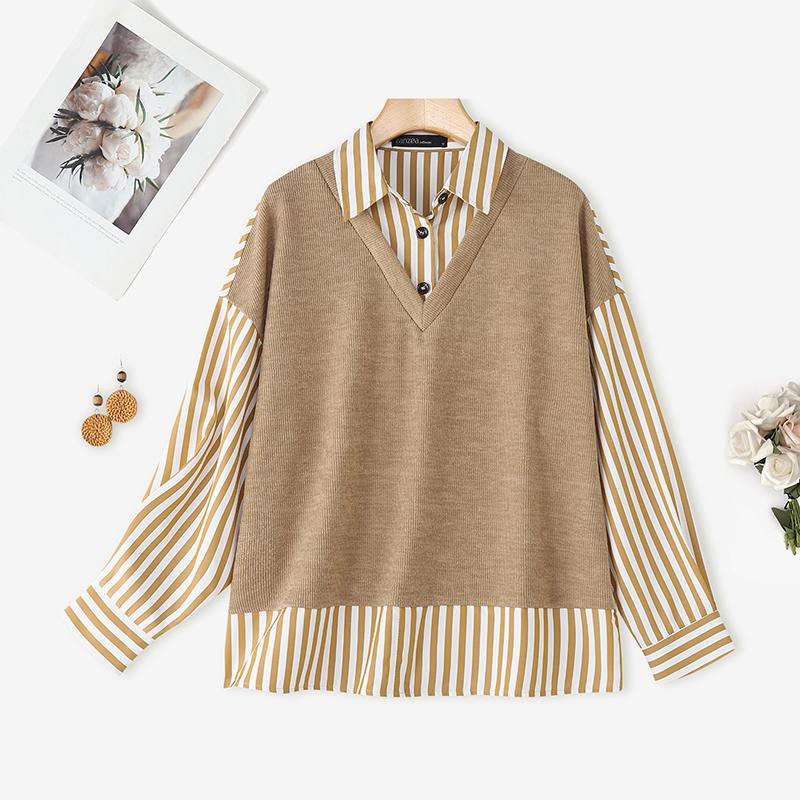 ZANZEA Женская блузка с отложным воротником, длинным рукавом, в полоску 2XL хаки
ZANZEA Женская блузка с отложным воротником, длинным рукавом, в полоску 2XL хаки