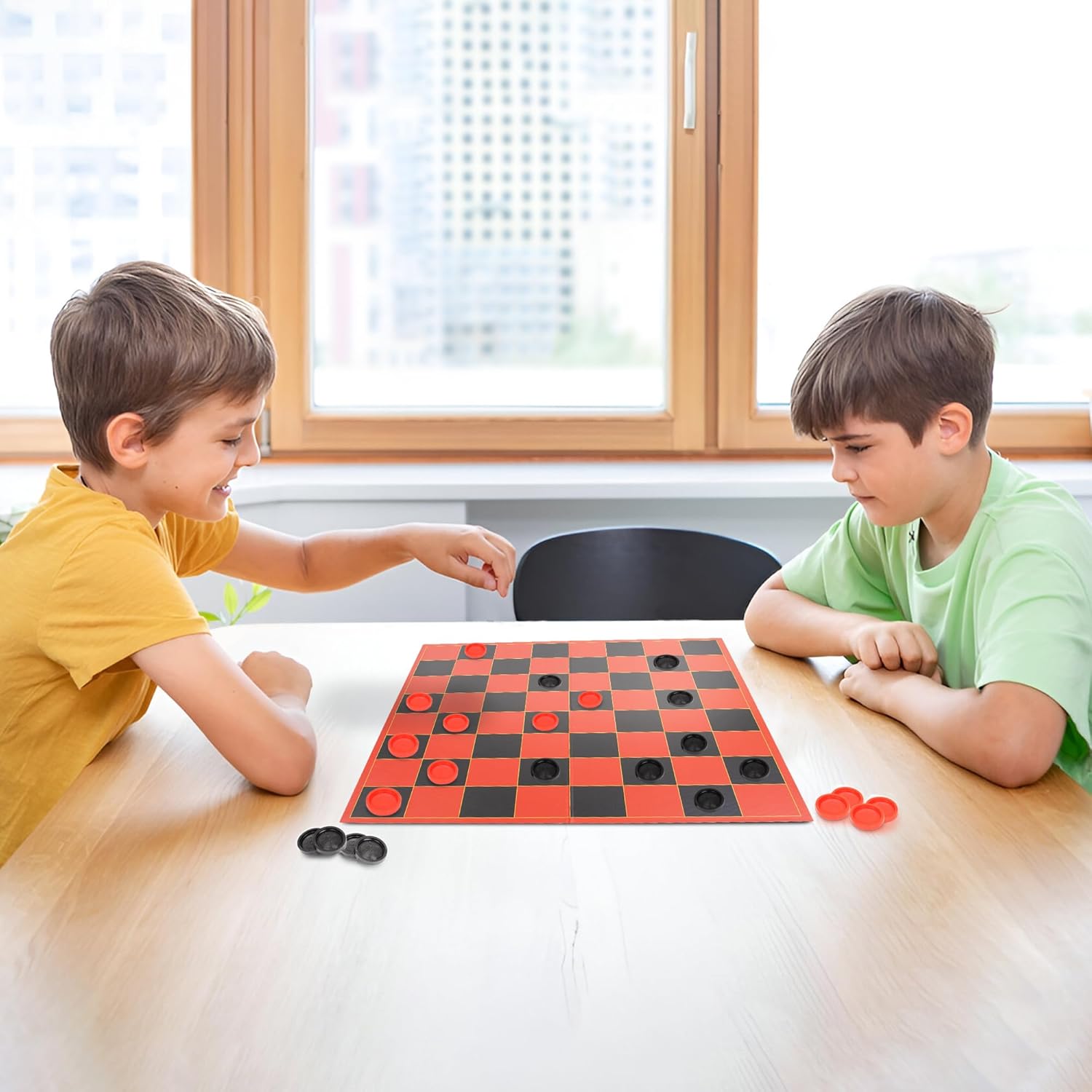 HI-Q Checkers & Tic-Tac-Toe Game for Kids: Interlocking Pieces, Foldable Board United States
HI-Q Checkers & Tic-Tac-Toe Game for Kids: Interlocking Pieces, Foldable Board United States