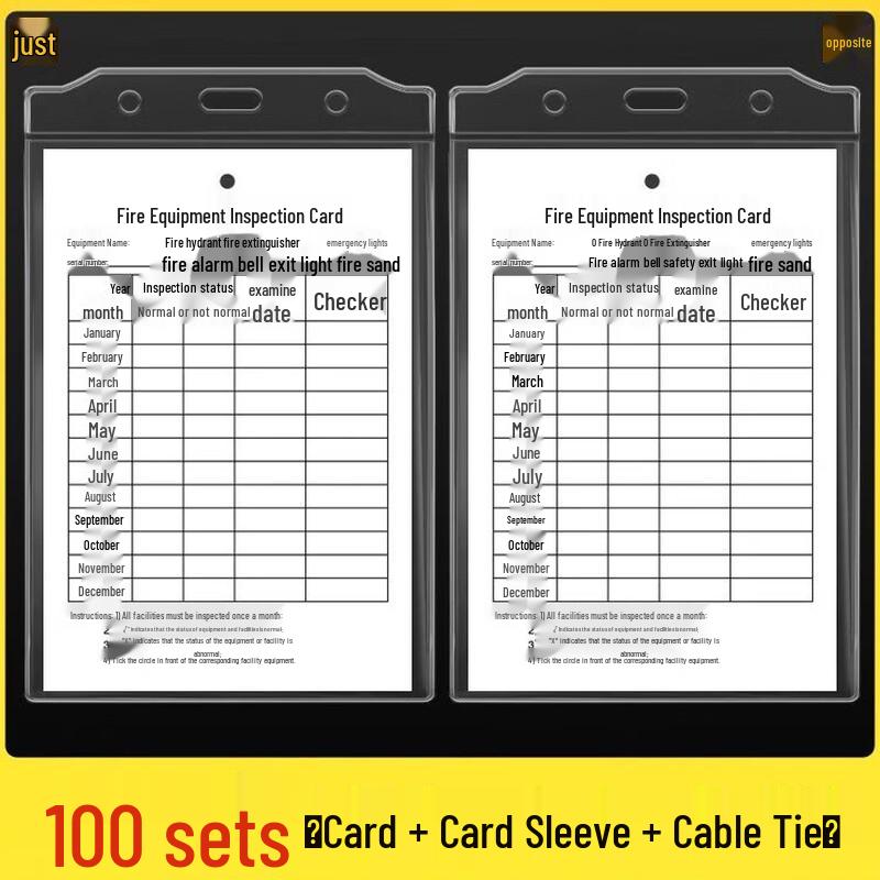 Fire Extinguisher Inspection & Registration Cards
Fire Extinguisher Inspection & Registration Cards