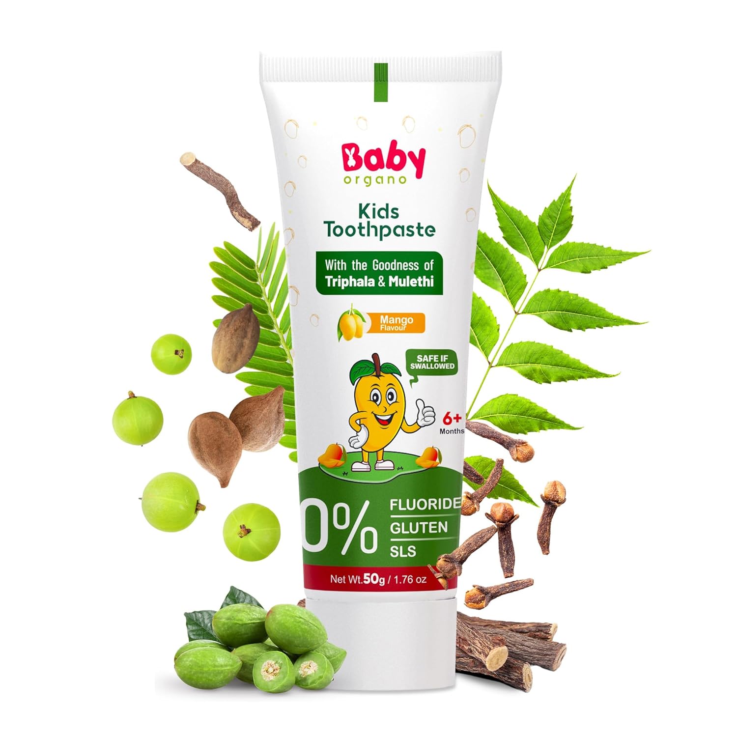 BabyOrgano Herbal Toothpaste for kids | 100% Ayurvedic | Non Gel Formula | goodness of Babool and Mulethi | Mango Flavour - 50gm (Pack of 1)
BabyOrgano Herbal Toothpaste for kids | 100% Ayurvedic | Non Gel Formula | goodness of Babool and Mulethi | Mango Flavour - 50gm (Pack of 1)