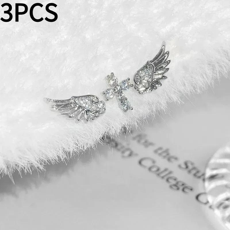 3PCS Set Shiny Angel Wings Ear Studs Women Vintage Couple Creative Luxury Crystal Geometric Personality Cross Earrings Jewelry
3PCS Set Shiny Angel Wings Ear Studs Women Vintage Couple Creative Luxury Crystal Geometric Personality Cross Earrings Jewelry