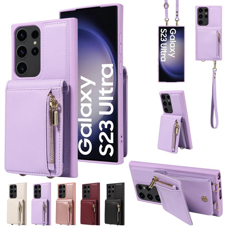 Для Samsung S24 S23 S22 Ultra S21 Plus кожаный кошелек для карт с карманом на ремешке через плечо и ремешком на молнии, боковая задняя крышка
Для Samsung S24 S23 S22 Ultra S21 Plus кожаный кошелек для карт с карманом на ремешке через плечо и ремешком на молнии, боковая задняя крышка