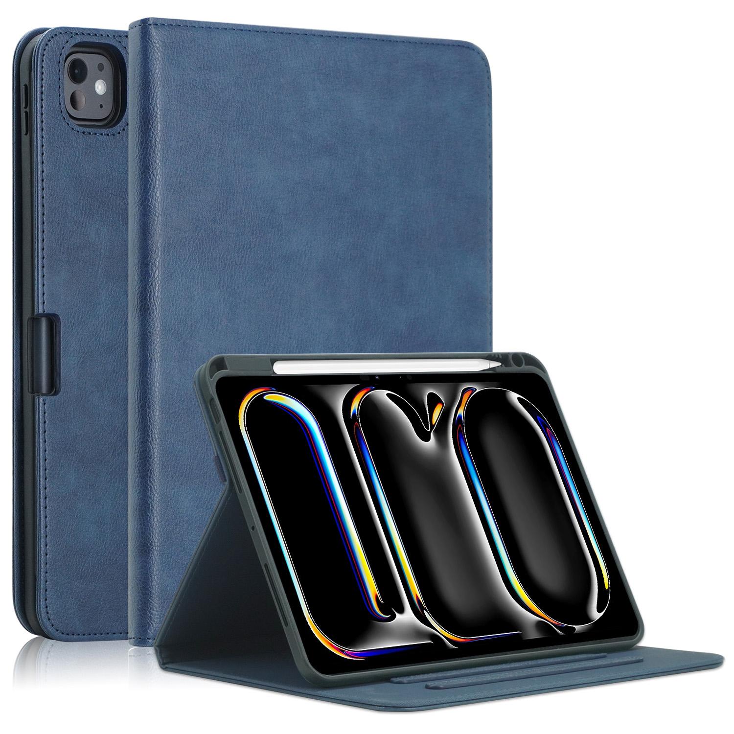 For iPad Pro 11 (2024) Case Stand PU Leather Smart Protective Cover with Pen Holder Blue
For iPad Pro 11 (2024) Case Stand PU Leather Smart Protective Cover with Pen Holder Blue