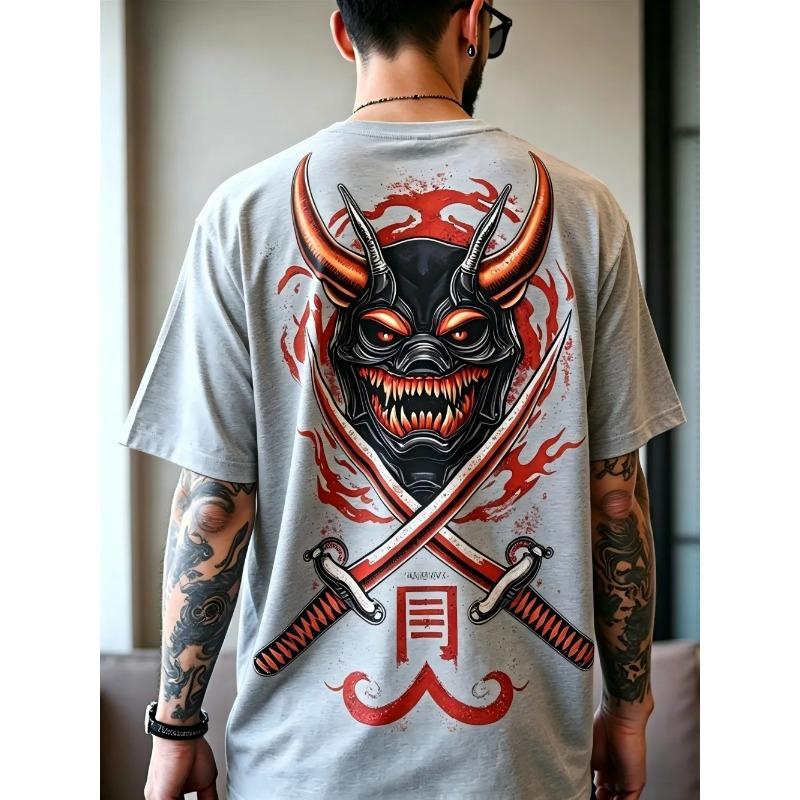 American men s summer ghost mask samurai sword print comfortable and breathable round neck T-shirt outdoor street top XXS
American men s summer ghost mask samurai sword print comfortable and breathable round neck T-shirt outdoor street top XXS