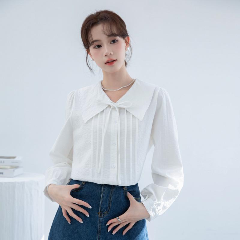 Women s White French Lace-Up Doll Collar Long Sleeve Shirt: 2026 Spring Design, Sweet and Loose Age-Reducing Style for Inner Wear. Large білий
Women s White French Lace-Up Doll Collar Long Sleeve Shirt: 2026 Spring Design, Sweet and Loose Age-Reducing Style for Inner Wear. Large білий