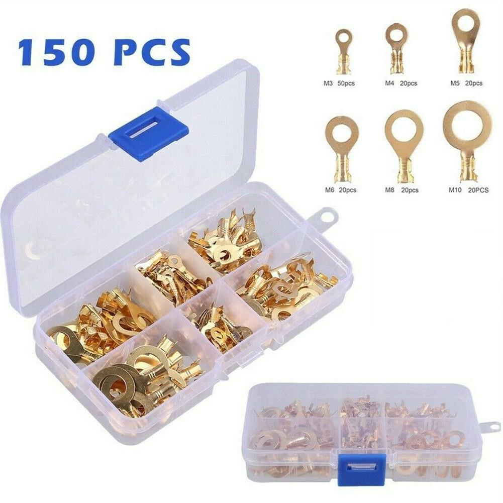 150Pcs Brass Insulated Crimp Ring Terminals Wire Connectors Spade Electrical Set 150pcs
150Pcs Brass Insulated Crimp Ring Terminals Wire Connectors Spade Electrical Set 150pcs