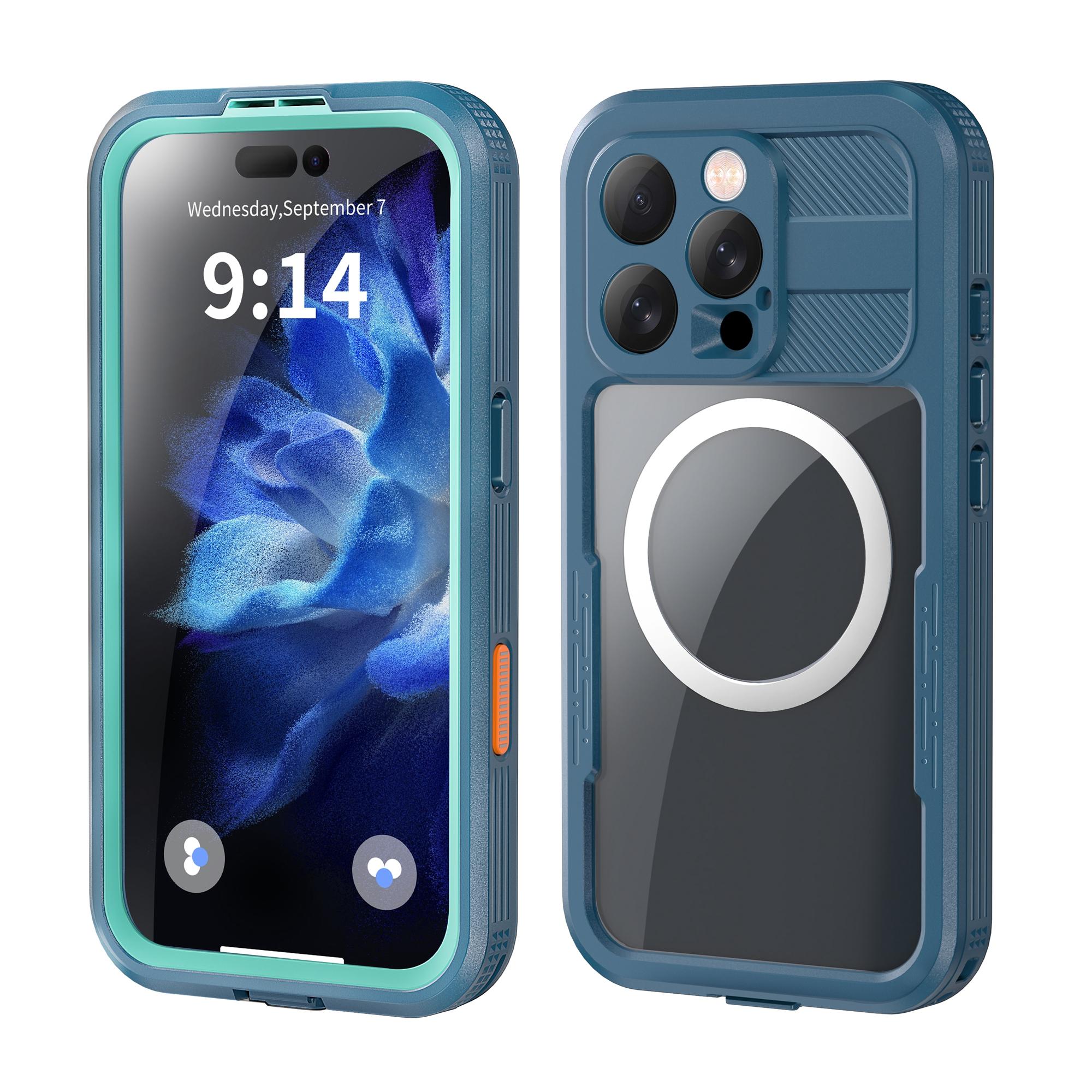 SHELLBOX Водонепроницаемый чехол IP68 для iPhone 16 Pro, совместимый с MagSafe, прозрачная накладка на телефон Lake Blue+Cyan
SHELLBOX Водонепроницаемый чехол IP68 для iPhone 16 Pro, совместимый с MagSafe, прозрачная накладка на телефон Lake Blue+Cyan