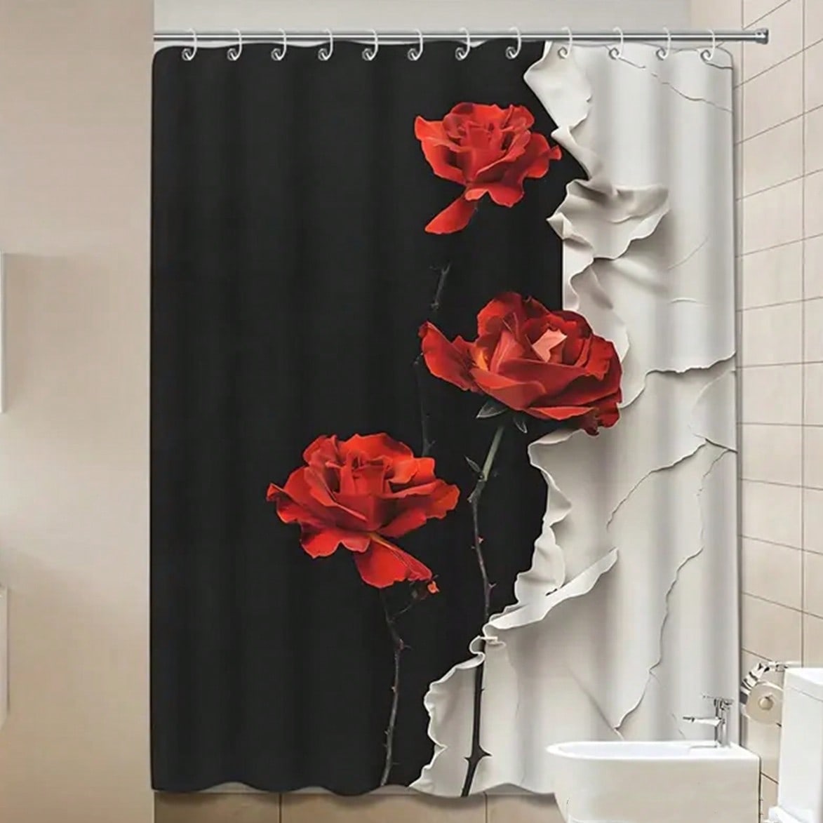 Red Roses Wall Art Shower Curtain - Anti-Mold, Waterproof Bathroom Decor, Unique Gift, Stylish Design, Elegant W90XH180cm
Red Roses Wall Art Shower Curtain - Anti-Mold, Waterproof Bathroom Decor, Unique Gift, Stylish Design, Elegant W90XH180cm