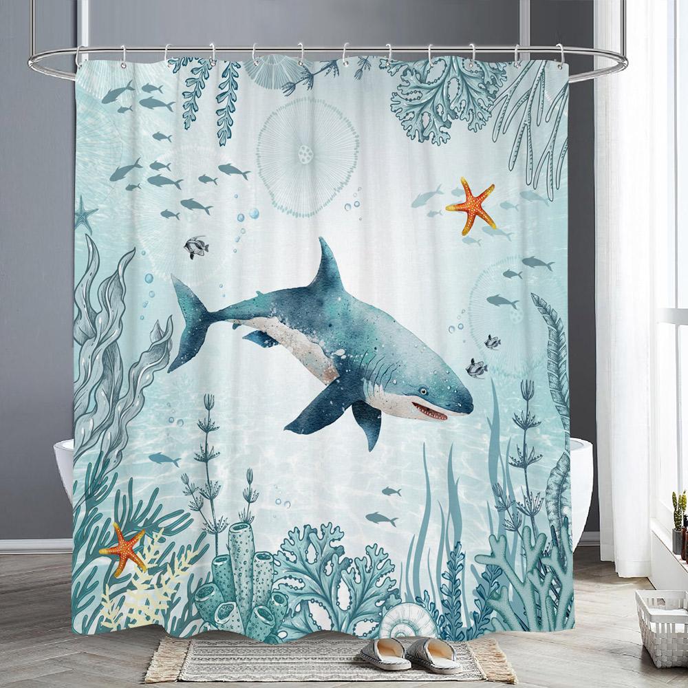 Sea Turtle Ocean Animal Shower Curtain Starfish Underwater Plants Coral Algae Watercolour Art Home Shower Curtain Bathroom Decor W60H190(CM)-1 Pcs
Sea Turtle Ocean Animal Shower Curtain Starfish Underwater Plants Coral Algae Watercolour Art Home Shower Curtain Bathroom Decor W60H190(CM)-1 Pcs