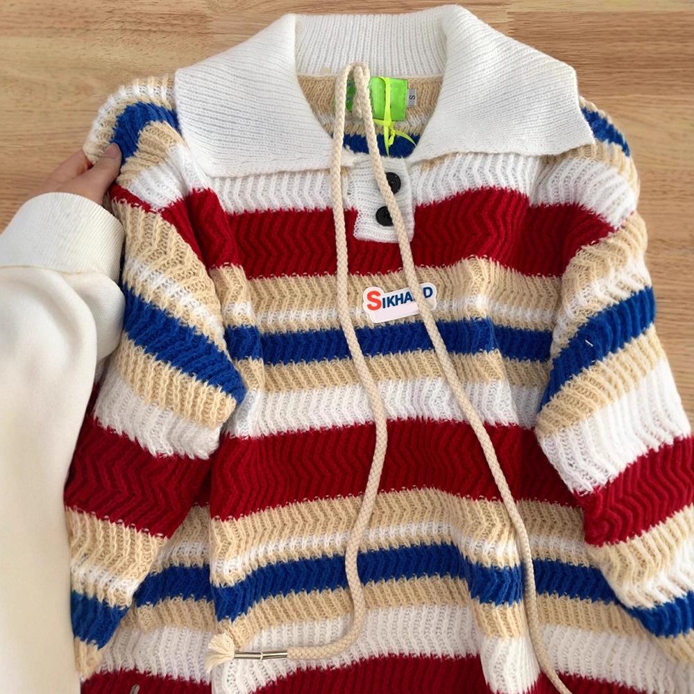 Unisex College Style Rainbow Stripe Polo Neck Sweater with Detachable Tie, Cleanfit Knitwear S білий
Unisex College Style Rainbow Stripe Polo Neck Sweater with Detachable Tie, Cleanfit Knitwear S білий