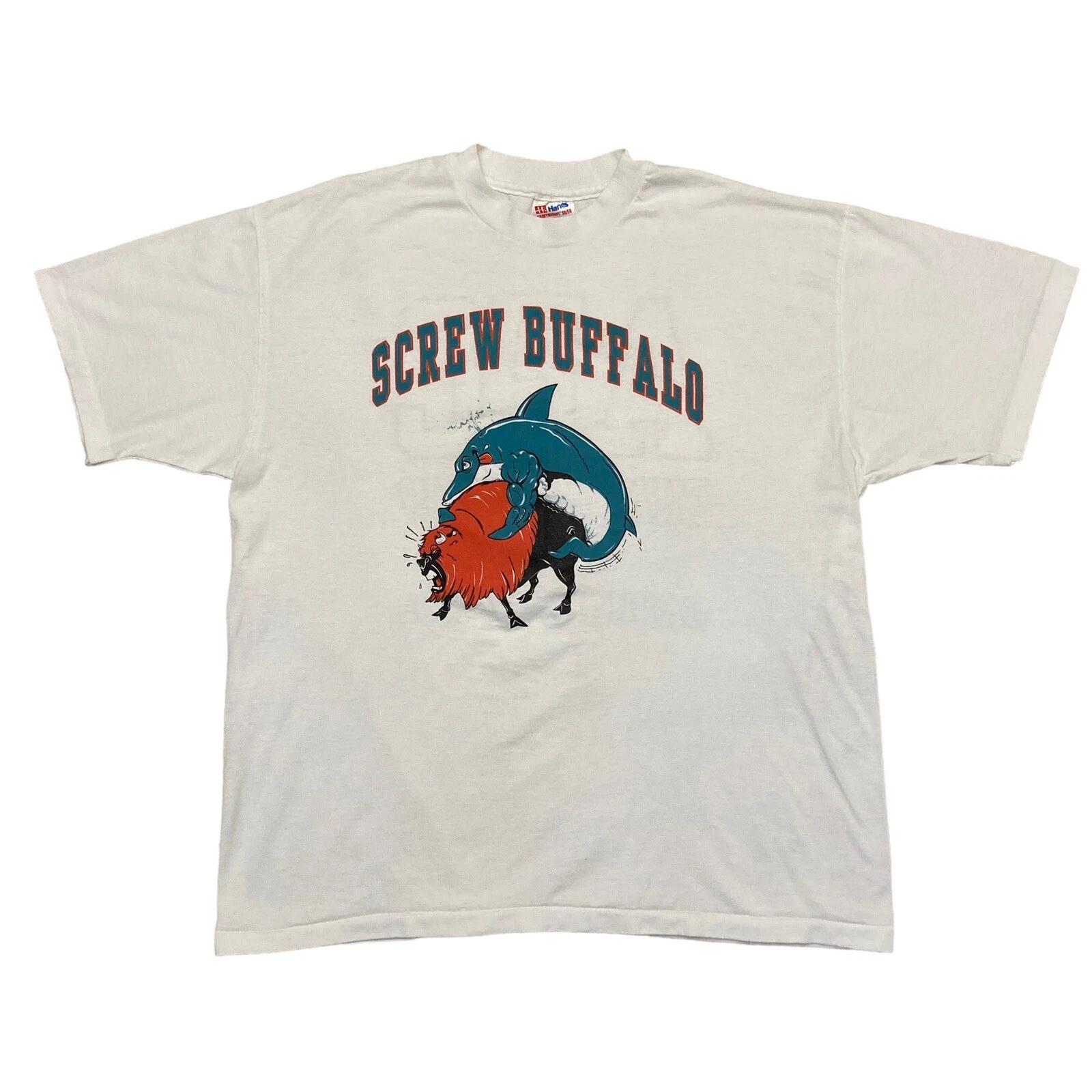 Vintage Miami Dolphins Screw Buffalo AFC 1993 T-shirt XL Single Stitch USA Made 4XL
Vintage Miami Dolphins Screw Buffalo AFC 1993 T-shirt XL Single Stitch USA Made 4XL