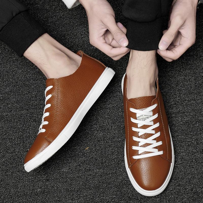 Green casual board shoes British trend first layer cowhide men s shoes lightweight casual shoes small black shoes 45 темно-коричневого кольору
Green casual board shoes British trend first layer cowhide men s shoes lightweight casual shoes small black shoes 45 темно-коричневого кольору