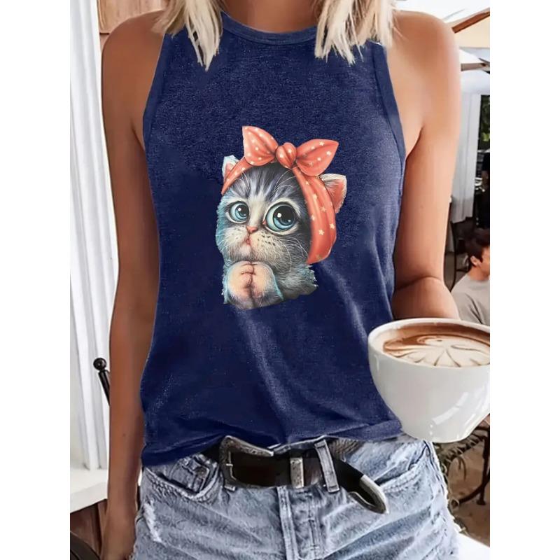 Женский жилет с круглым вырезом и принтом кота для весны и лета, повседневный топ без рукавов XXL темно-синий
Женский жилет с круглым вырезом и принтом кота для весны и лета, повседневный топ без рукавов XXL темно-синий
