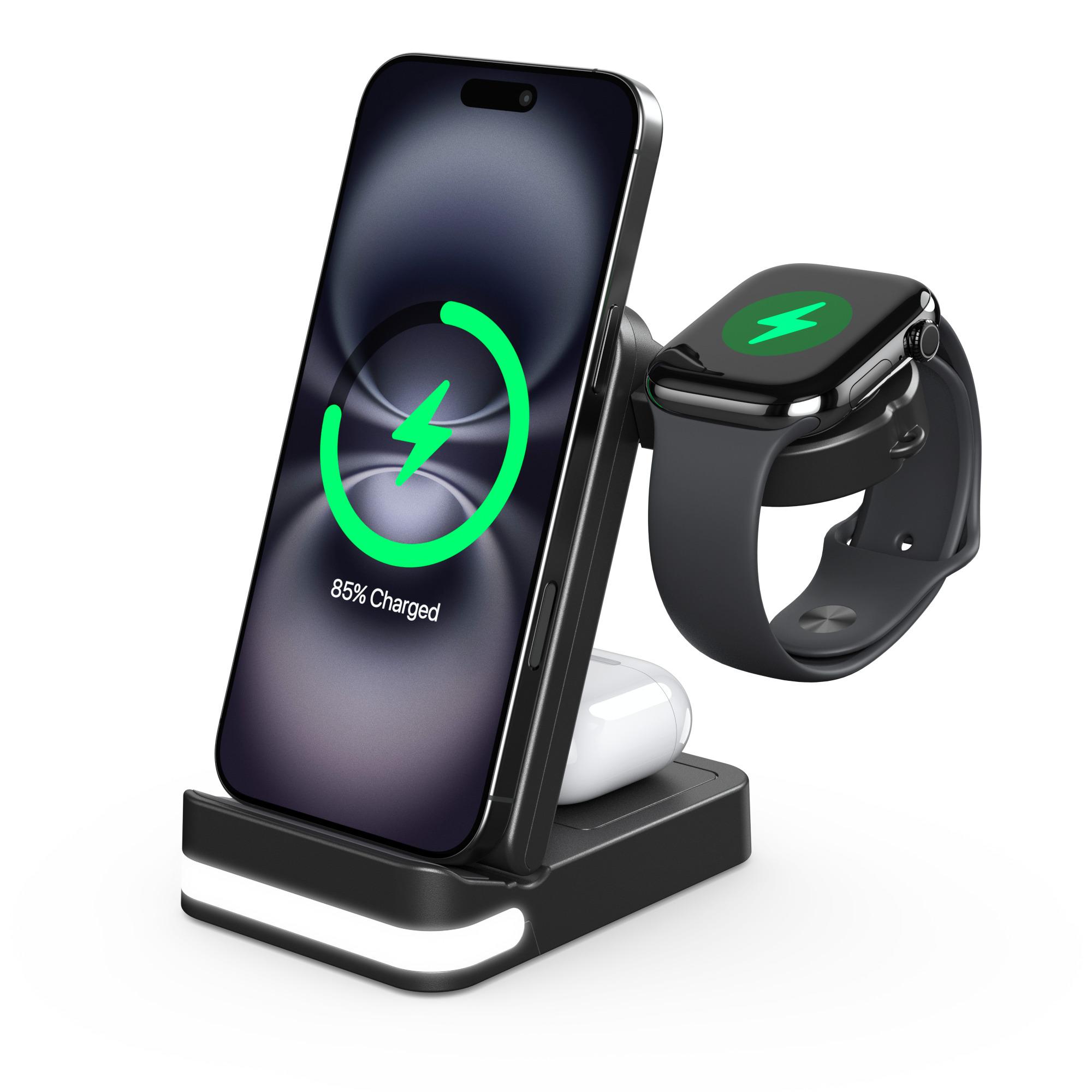 B-27 3 in 1 Foldable 15W Wireless Charger with Night Light for Apple Watch iPhone AirPods Charging Stand White
B-27 3 in 1 Foldable 15W Wireless Charger with Night Light for Apple Watch iPhone AirPods Charging Stand White