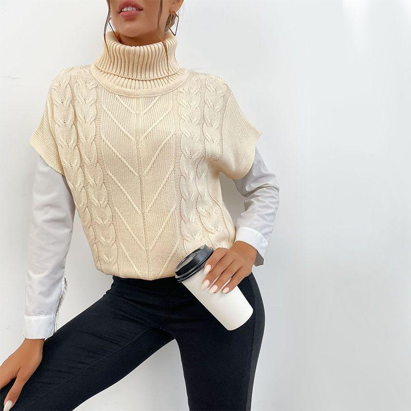 Solid Color Turtleneck Short Sleeve Sweater Pure Color Turtleneck Sweater with Short Sleeves Apricot S
Solid Color Turtleneck Short Sleeve Sweater Pure Color Turtleneck Sweater with Short Sleeves Apricot S