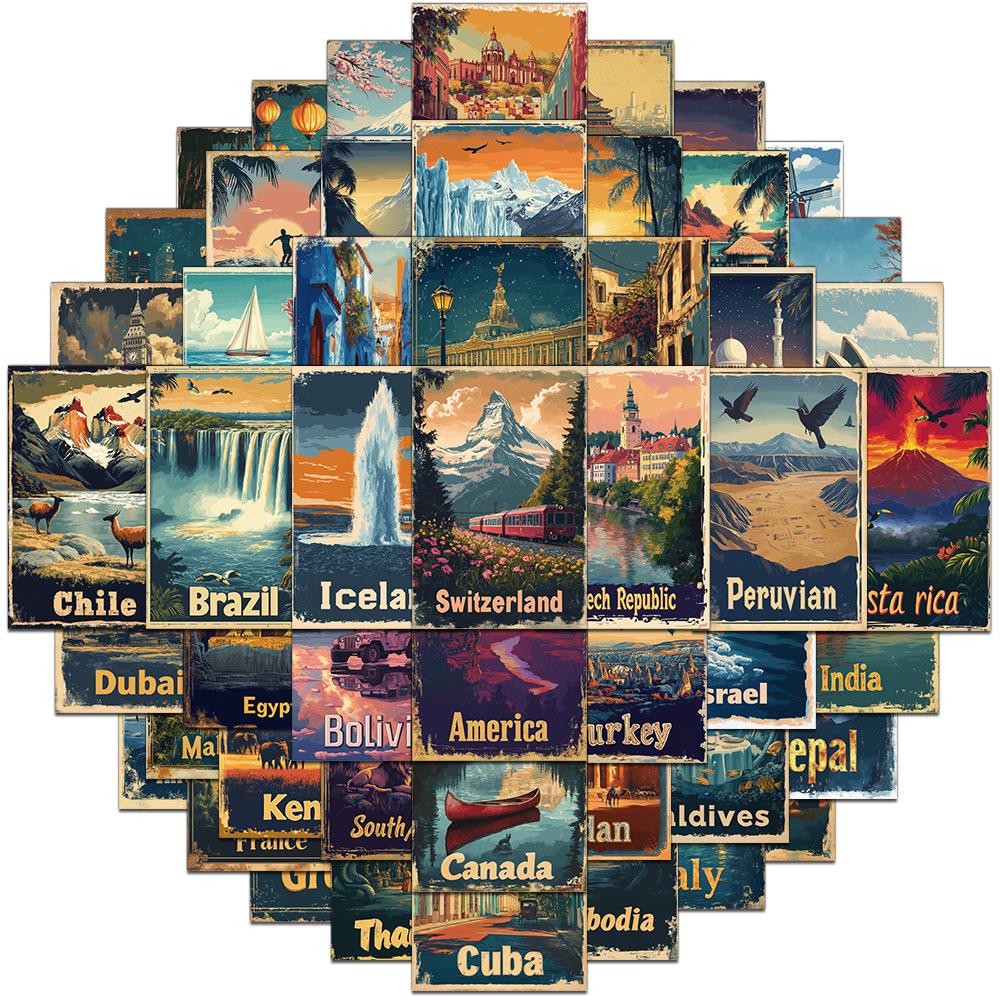 Retro Travel 1950s Poster Stickers Set (50 Sheets) for DIY Decoration and Personalized Phone Cases
Retro Travel 1950s Poster Stickers Set (50 Sheets) for DIY Decoration and Personalized Phone Cases