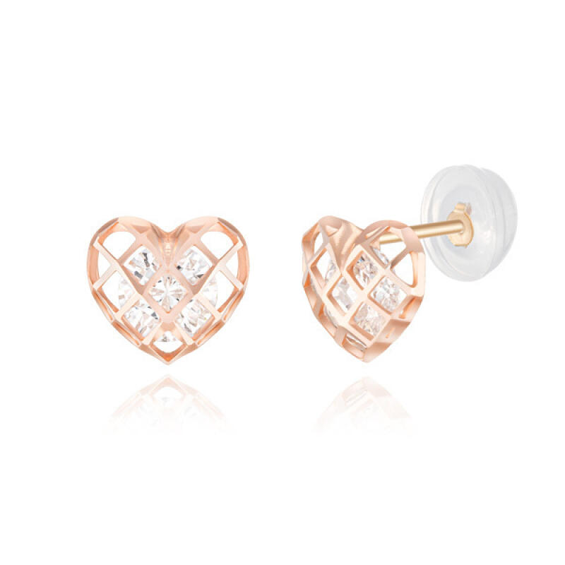 14K Gold Mini Heart Earrings BE02015 Pink Gold
14K Gold Mini Heart Earrings BE02015 Pink Gold