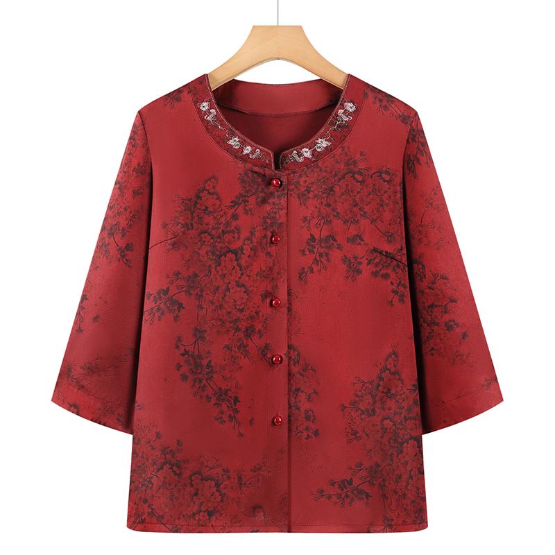 2026 Floral Summer Blouse for Middle-Aged Women: Youthful and Stylish for Moms and Grandmas 2XL for 105-120 jin
2026 Floral Summer Blouse for Middle-Aged Women: Youthful and Stylish for Moms and Grandmas 2XL for 105-120 jin