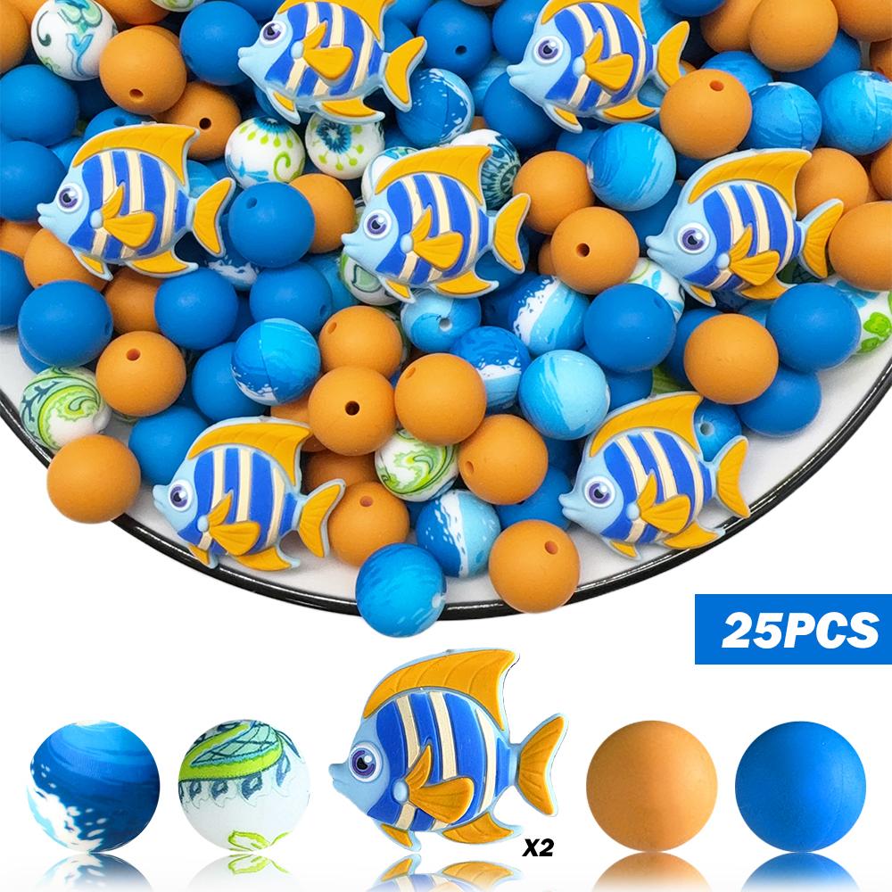 25/64PCS Marine Life series silicone bead set, perfect for DIY handmade crafts such as keychains, necklaces, bracelets, etc
25/64PCS Marine Life series silicone bead set, perfect for DIY handmade crafts such as keychains, necklaces, bracelets, etc