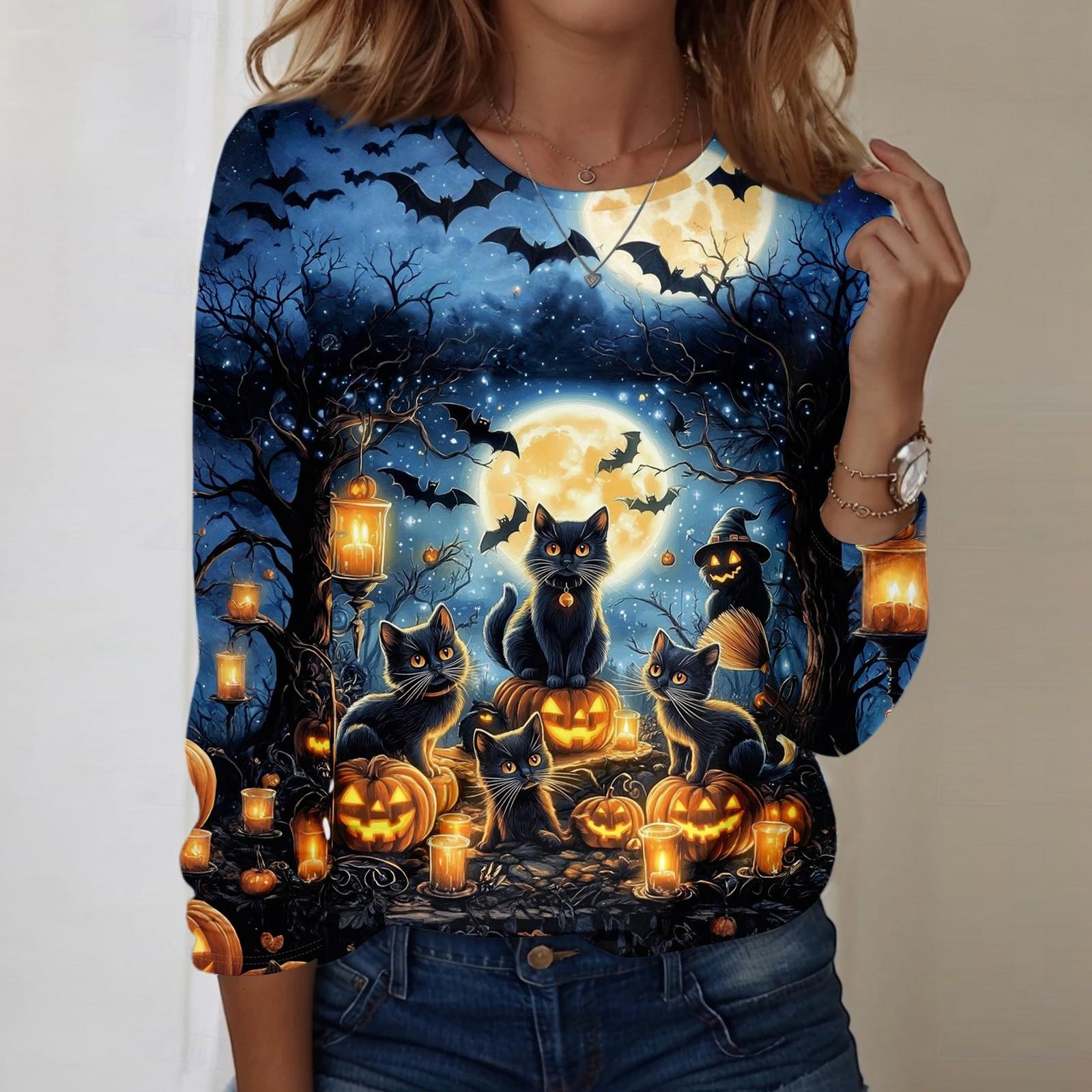 Women s Halloween printed round-neck loose long-sleeved top L
Women s Halloween printed round-neck loose long-sleeved top L