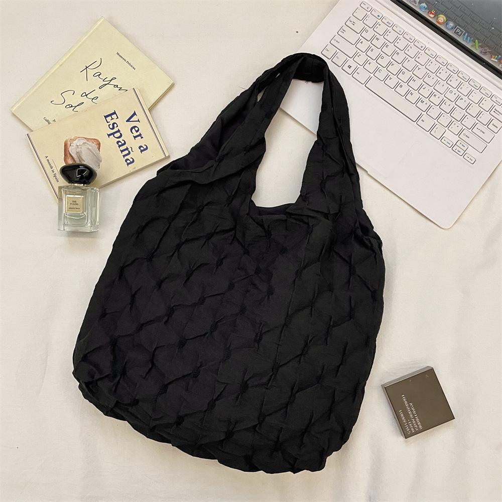 Pleated Plaid One-Shoulder Tote Bag - Korean Style Large Capacity Handbag for Women чорний
Pleated Plaid One-Shoulder Tote Bag - Korean Style Large Capacity Handbag for Women чорний