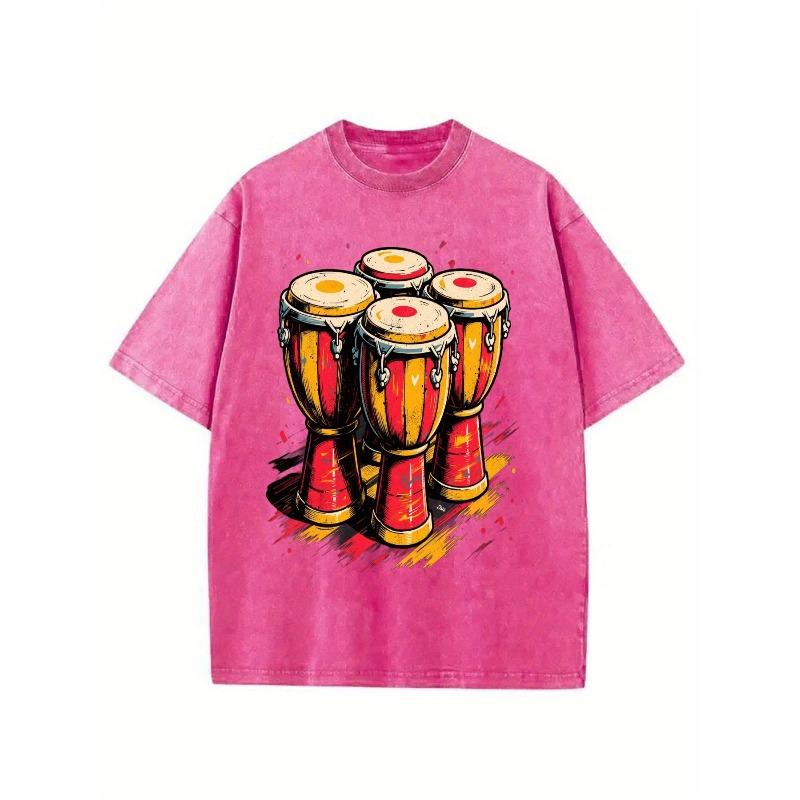 Men s Retro Afrobeat Drum Graphic T-Shirt - Oversized Loose Fit Cotton Tee, Soft Breathable, Washed Crew Neck Short Sleeve Casual Wear for All Seasons 5XL рожевий
Men s Retro Afrobeat Drum Graphic T-Shirt - Oversized Loose Fit Cotton Tee, Soft Breathable, Washed Crew Neck Short Sleeve Casual Wear for All Seasons 5XL рожевий