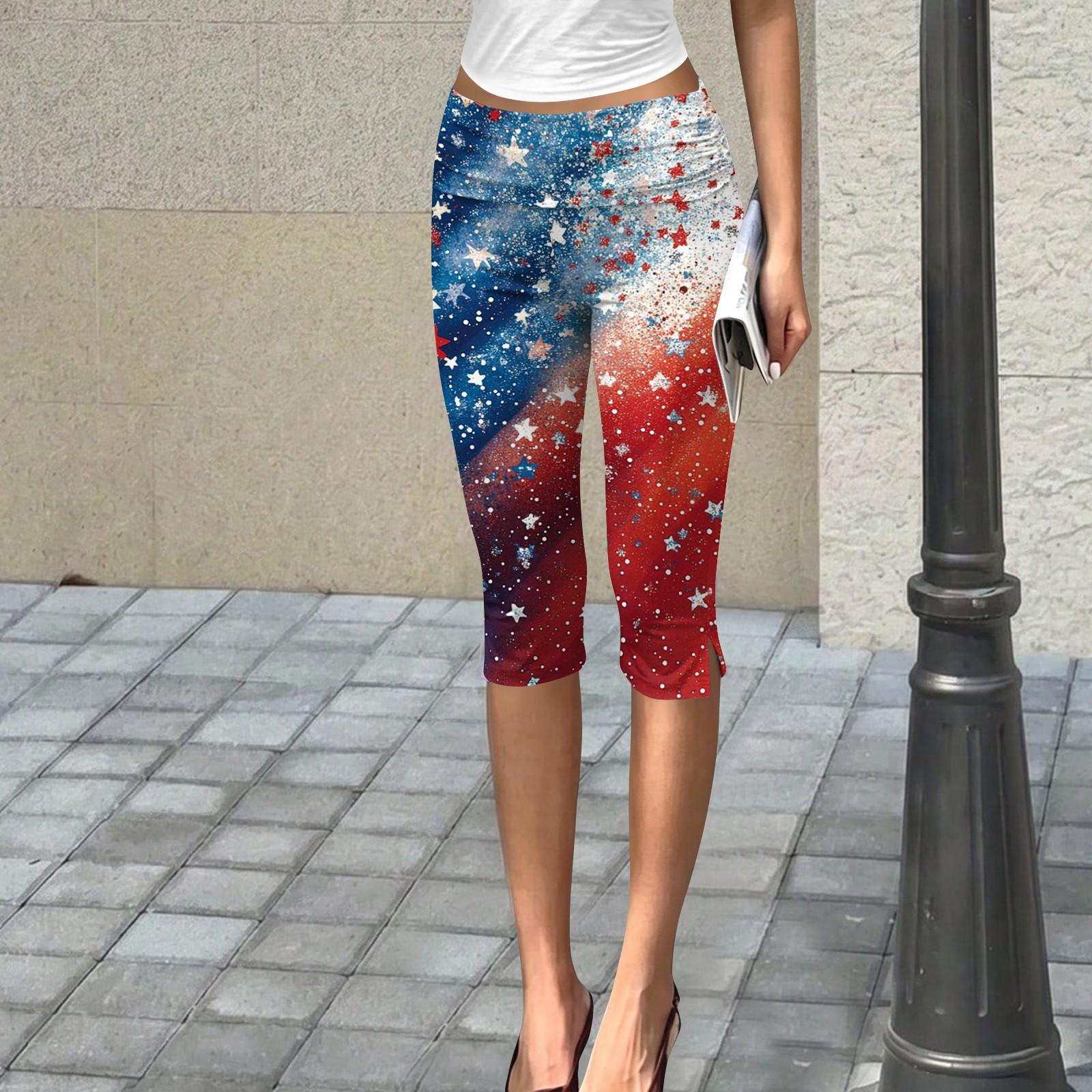 Women’s Slim Fit Ruched Capris with Independence Day Star Stripe Print High Waist Stretchy Cropped Pants for Summer M
Women’s Slim Fit Ruched Capris with Independence Day Star Stripe Print High Waist Stretchy Cropped Pants for Summer M