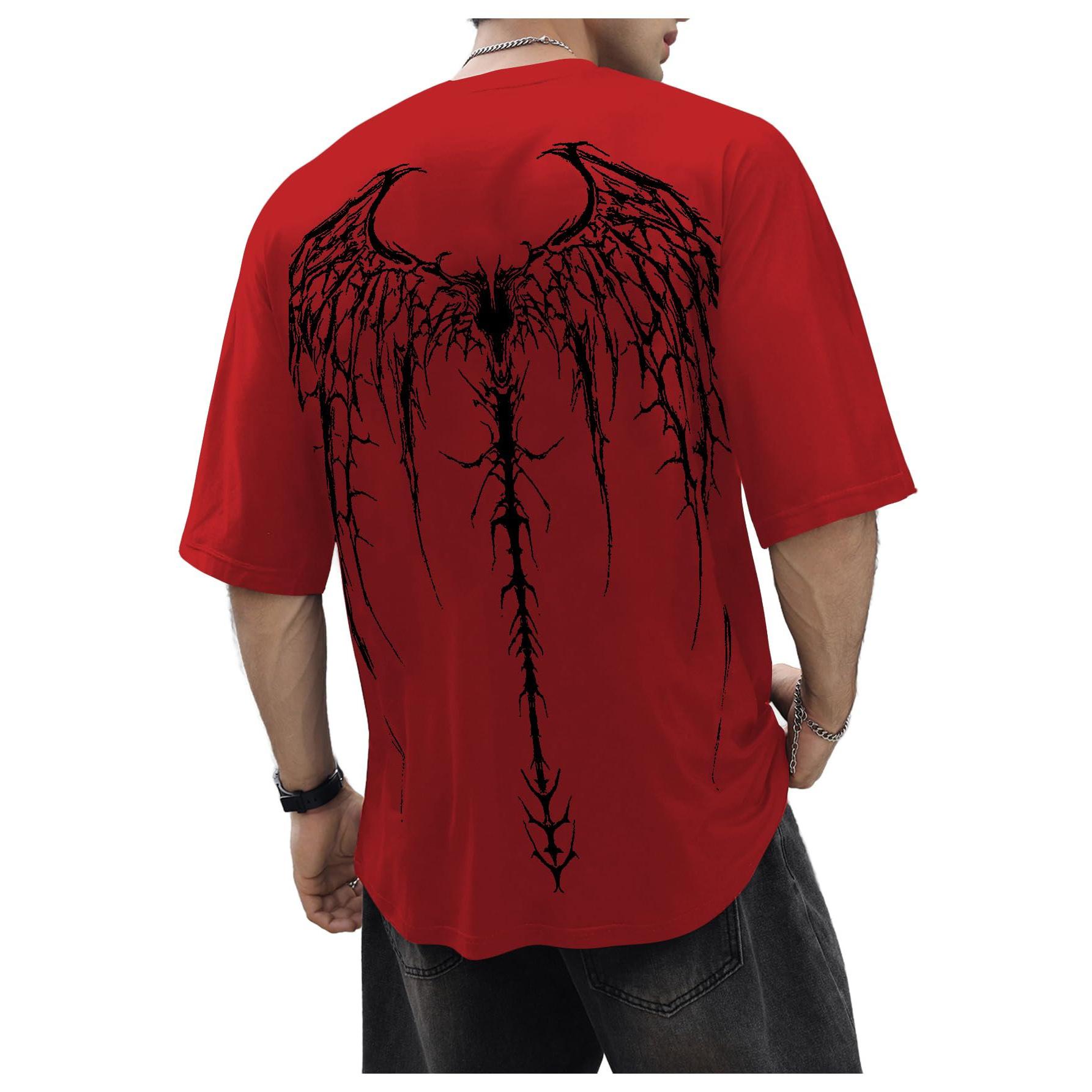 Men s Oversized Gothic T-Shirt, Front Letter & Back Skeleton Wings Print, Streetwear Style Casual Top XXL червоний
Men s Oversized Gothic T-Shirt, Front Letter & Back Skeleton Wings Print, Streetwear Style Casual Top XXL червоний
