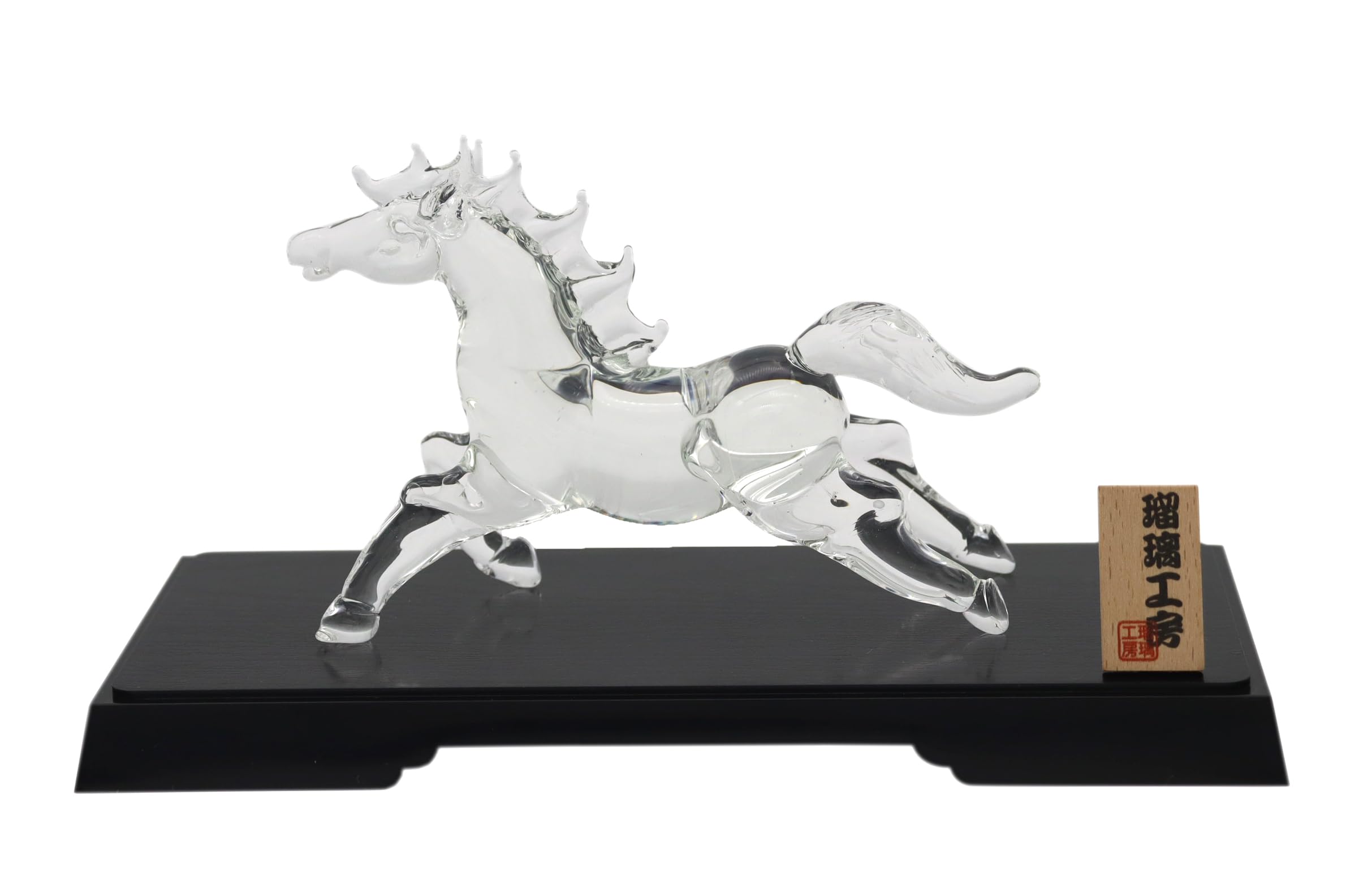 Glass Square Good Fortune Charm: Running Glass Horse (Small) - Symbolizing vitality, drive, and energy to enhance success. Transparent with display st
Glass Square Good Fortune Charm: Running Glass Horse (Small) - Symbolizing vitality, drive, and energy to enhance success. Transparent with display st
