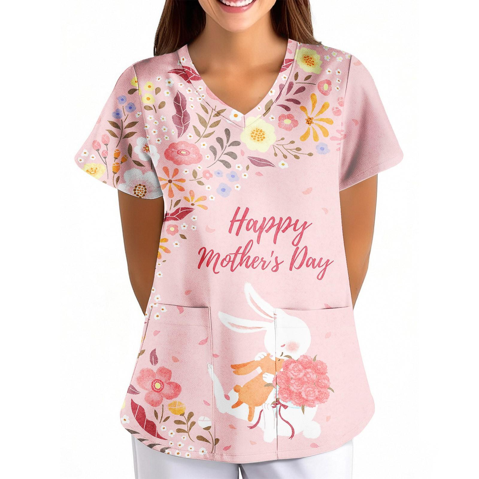 Женская униформа с принтом ко Дню матери, свободная, с V-образным вырезом, карманом и коротким рукавомУниформа L красный
Женская униформа с принтом ко Дню матери, свободная, с V-образным вырезом, карманом и коротким рукавомУниформа L красный