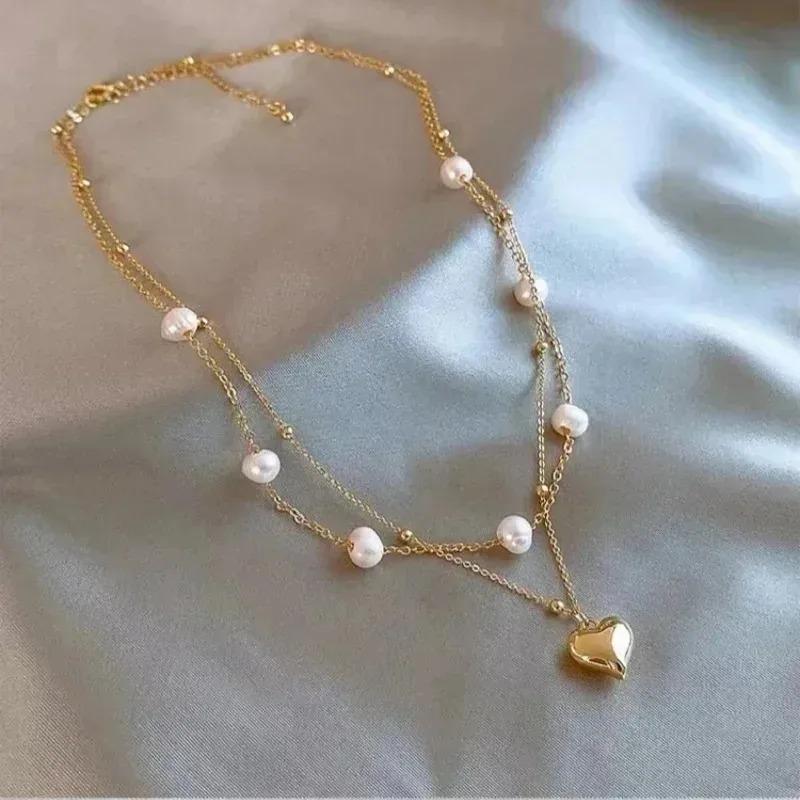 New Women s Pearl Necklace Gold Color Beads Pendant Necklaces Goth Double Layer Chain Choker for Women Fashion Jewelry
New Women s Pearl Necklace Gold Color Beads Pendant Necklaces Goth Double Layer Chain Choker for Women Fashion Jewelry