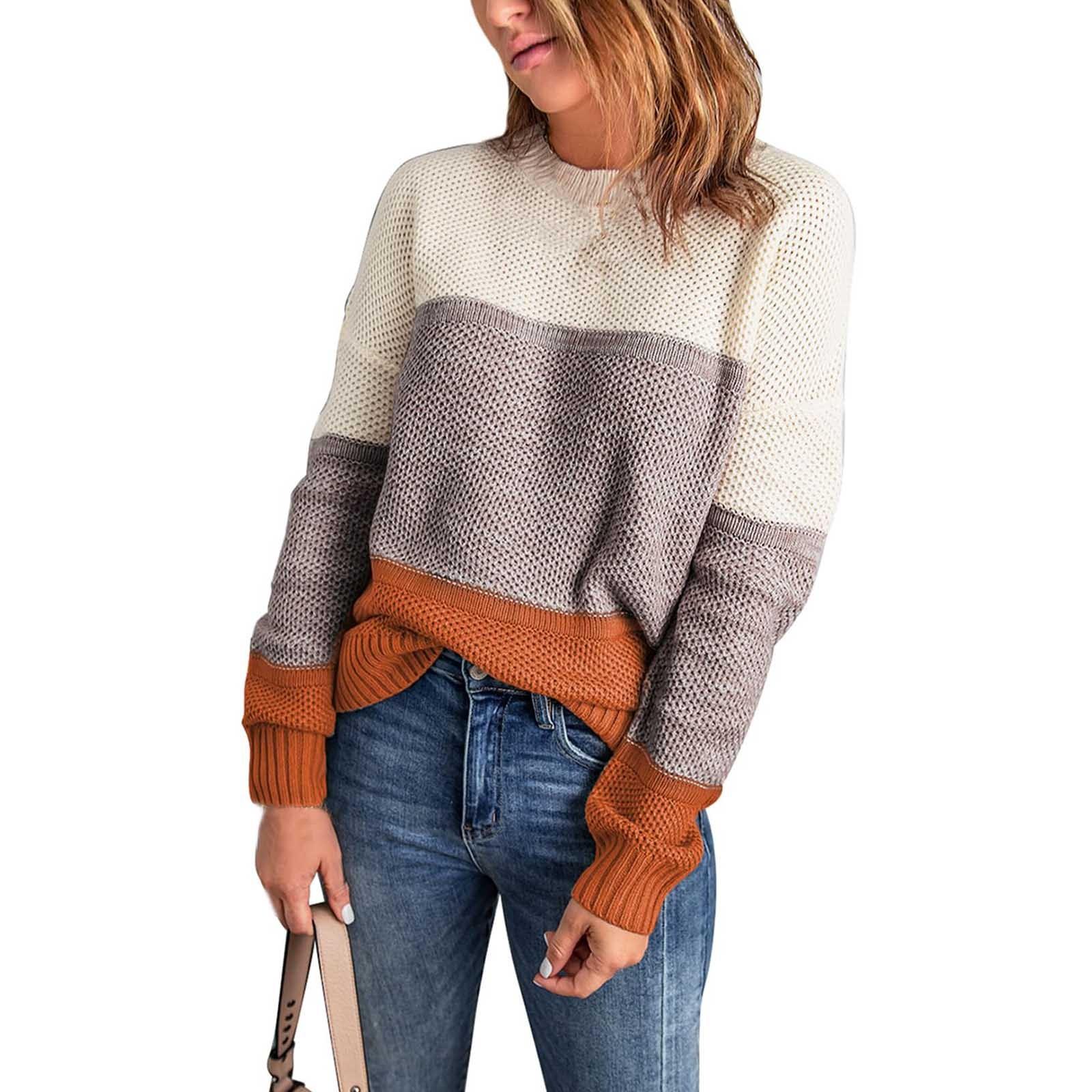 Женский модный контрастный цветной пуловер с круглым вырезом и длинными рукавами, вязаный свитер XL шафрановый
Женский модный контрастный цветной пуловер с круглым вырезом и длинными рукавами, вязаный свитер XL шафрановый
