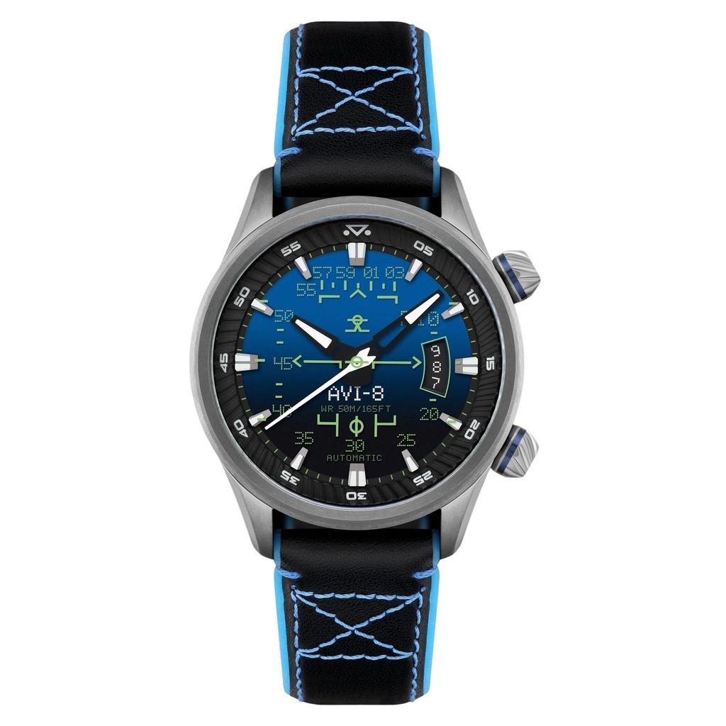 AVI-8 Hawker Harrier HUD кожаный ремешок градиентный синий циферблат автоматические AV-4117-01 мужские часы
AVI-8 Hawker Harrier HUD кожаный ремешок градиентный синий циферблат автоматические AV-4117-01 мужские часы