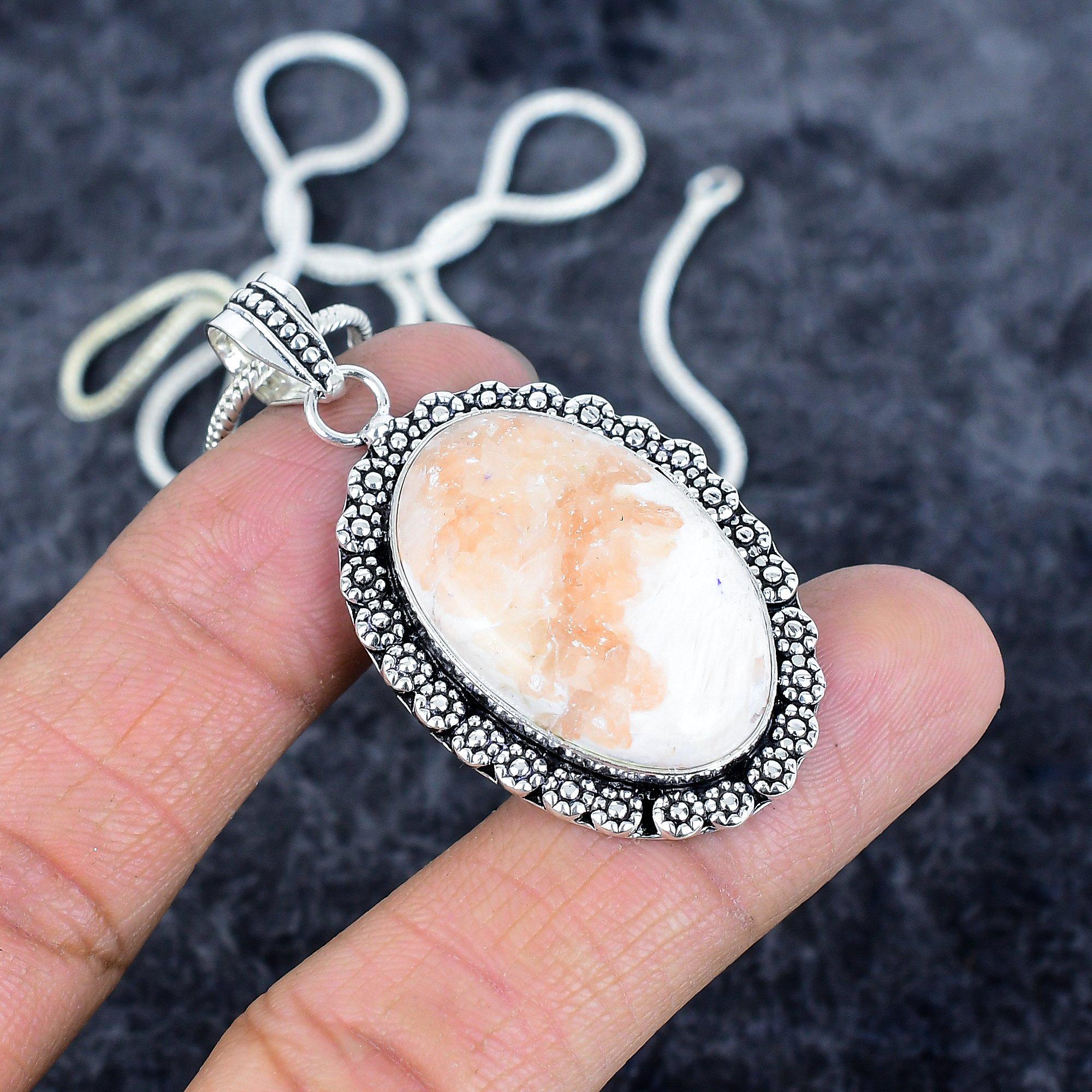 Orange Scolecite Gemstone 925 Sterling Silver Jewelry Pendant 2.05 M-2968
Orange Scolecite Gemstone 925 Sterling Silver Jewelry Pendant 2.05 M-2968