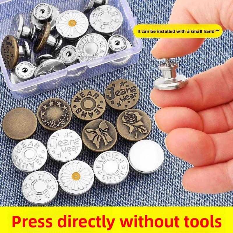 5 Pcs Nail-free Detachable Adjustable Flat-waist Jeans Buttons Silver 5pcs
5 Pcs Nail-free Detachable Adjustable Flat-waist Jeans Buttons Silver 5pcs