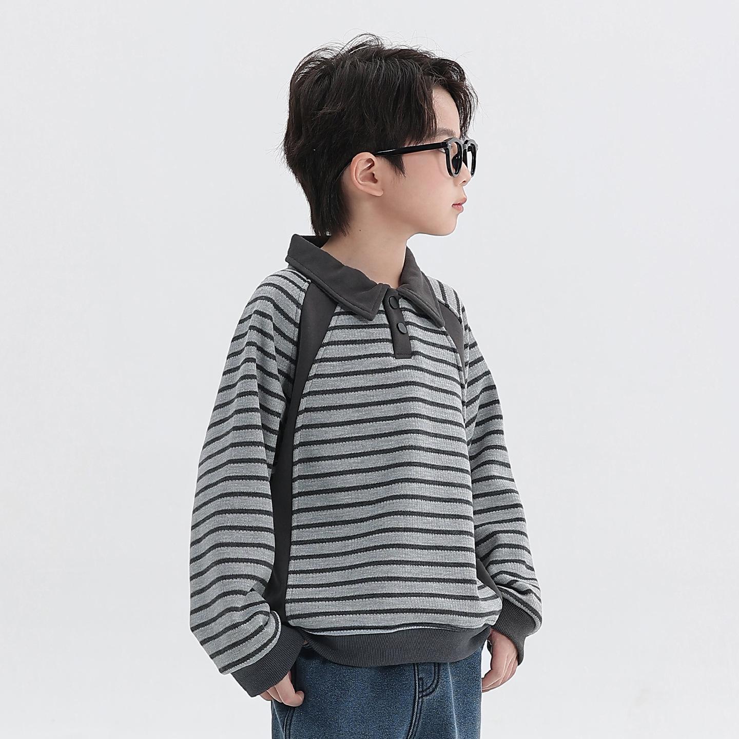 Boys Fleece-Lined Striped Hoodie: 2025 Autumn/Winter Fashion, Thick Knitwear for Older Children 110 сірий колір
Boys Fleece-Lined Striped Hoodie: 2025 Autumn/Winter Fashion, Thick Knitwear for Older Children 110 сірий колір