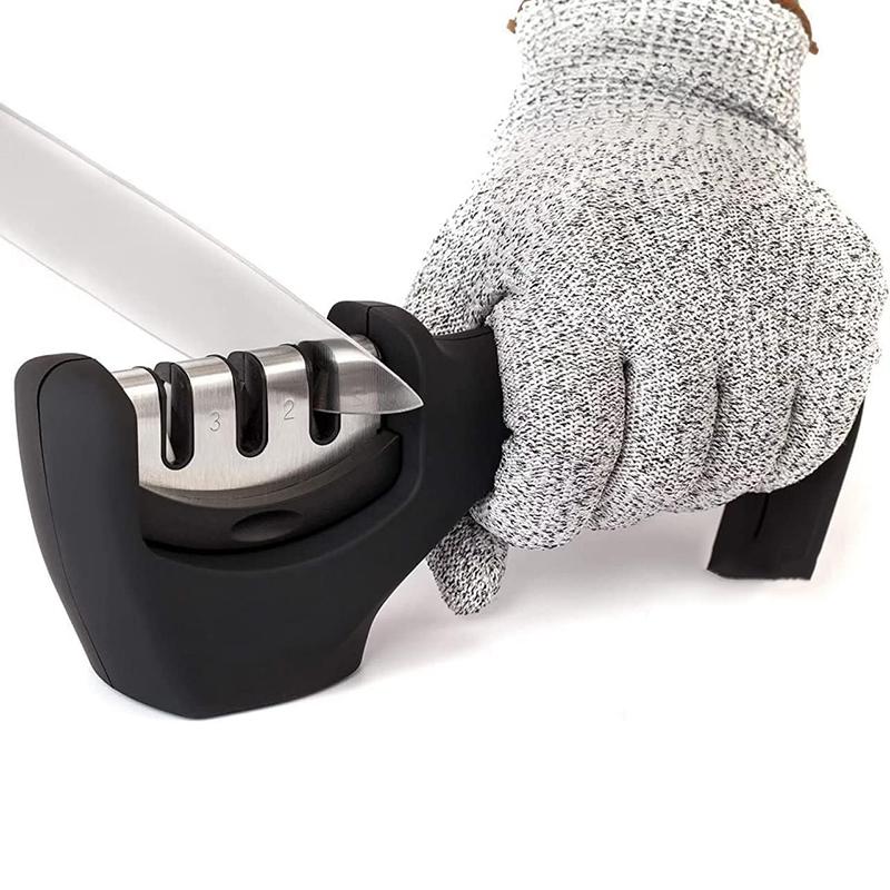 4-in-1 Knife Sharpener Kit 3 Stages Type Quick Sharpening Tool Kitchen Knife Accessories Non Slip Base Knife Sharpening Tool 22cm чорний
4-in-1 Knife Sharpener Kit 3 Stages Type Quick Sharpening Tool Kitchen Knife Accessories Non Slip Base Knife Sharpening Tool 22cm чорний