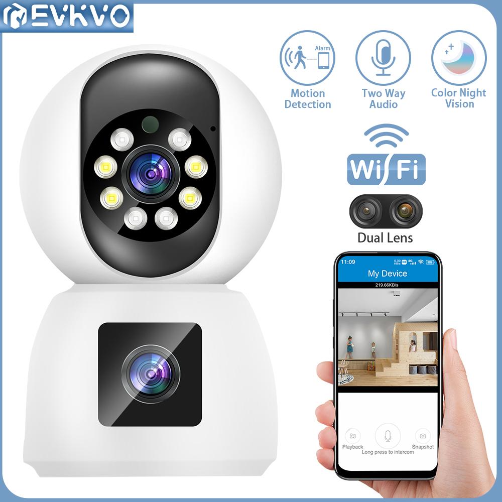 EVKVO 1080P Внутренняя PTZ-камера с двумя объективами, беспроводная Wi-Fi, IP-камера видеонаблюдения с датчиком движения, полноцветное ночное видение, двустороннее голосовое телевидение
EVKVO 1080P Внутренняя PTZ-камера с двумя объективами, беспроводная Wi-Fi, IP-камера видеонаблюдения с датчиком движения, полноцветное ночное видение, двустороннее голосовое телевидение