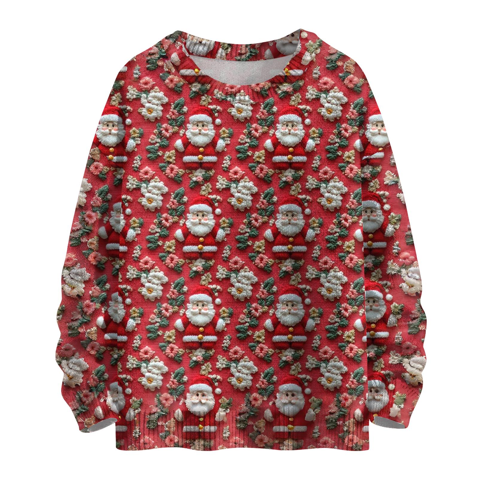 Женский модный повседневный трикотажный свитер с длинным рукавом и рождественским принтом, круглый вырез XL винный
Женский модный повседневный трикотажный свитер с длинным рукавом и рождественским принтом, круглый вырез XL винный
