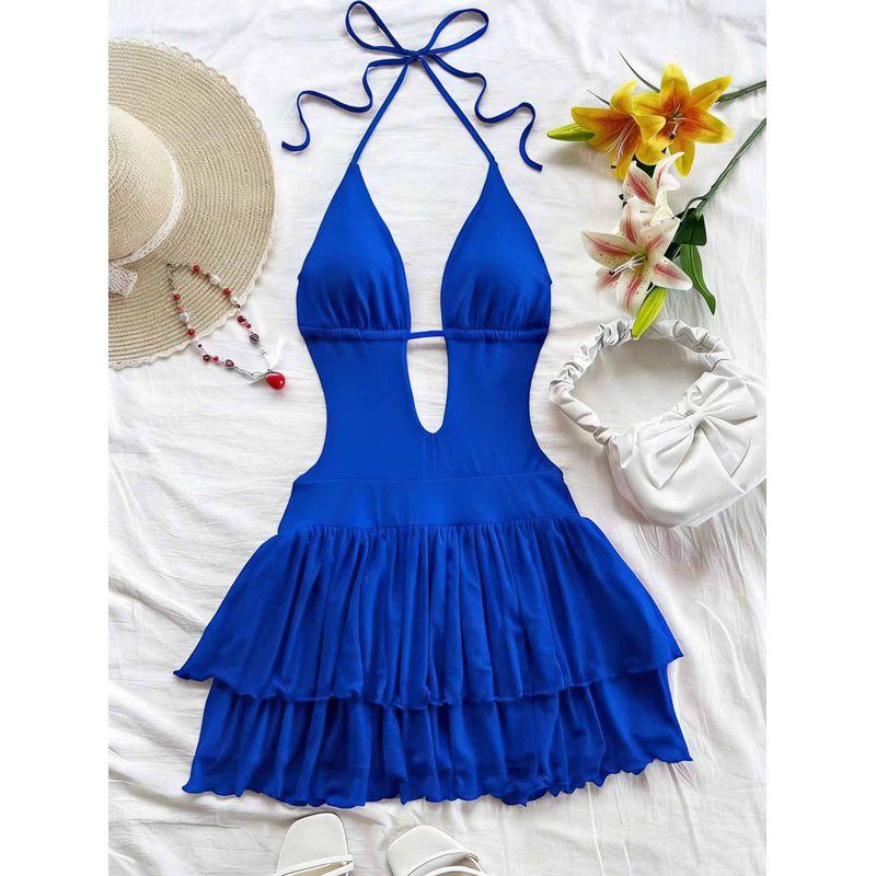 European and American Cross-Border Dresses 2026 Summer New Style Sexy Backless Tie Halter Neck Slimming Waist High-End Dress Blue XS
European and American Cross-Border Dresses 2026 Summer New Style Sexy Backless Tie Halter Neck Slimming Waist High-End Dress Blue XS