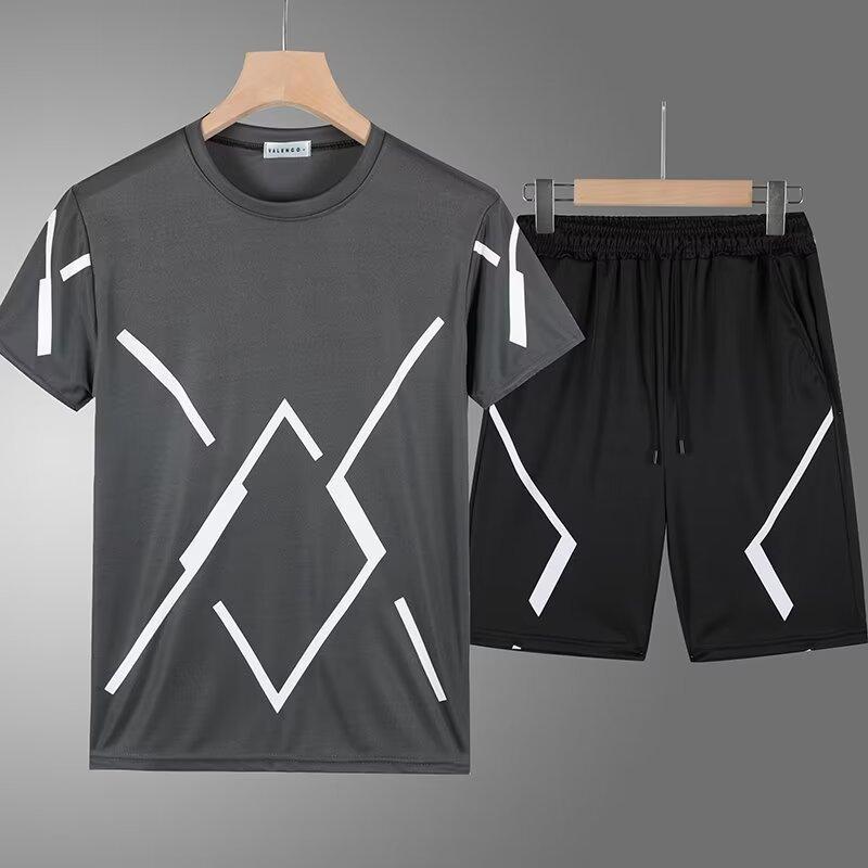 Short-sleeved T-shirt Men s Plus Size Suit Summer Ice Silk Thin Loose Casual Sports Suit Handsome Suit S
Short-sleeved T-shirt Men s Plus Size Suit Summer Ice Silk Thin Loose Casual Sports Suit Handsome Suit S