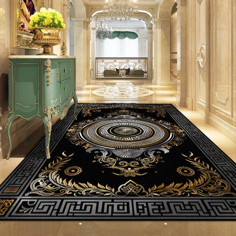 Роскошный ковер для гостиной Черно-золотая отделка Ковры для прихожей и зоны дивана для спальни Гостиная Нескользящий коврик для пола Моющийся придверный коврик 60*90cm
Роскошный ковер для гостиной Черно-золотая отделка Ковры для прихожей и зоны дивана для спальни Гостиная Нескользящий коврик для пола Моющийся придверный коврик 60*90cm