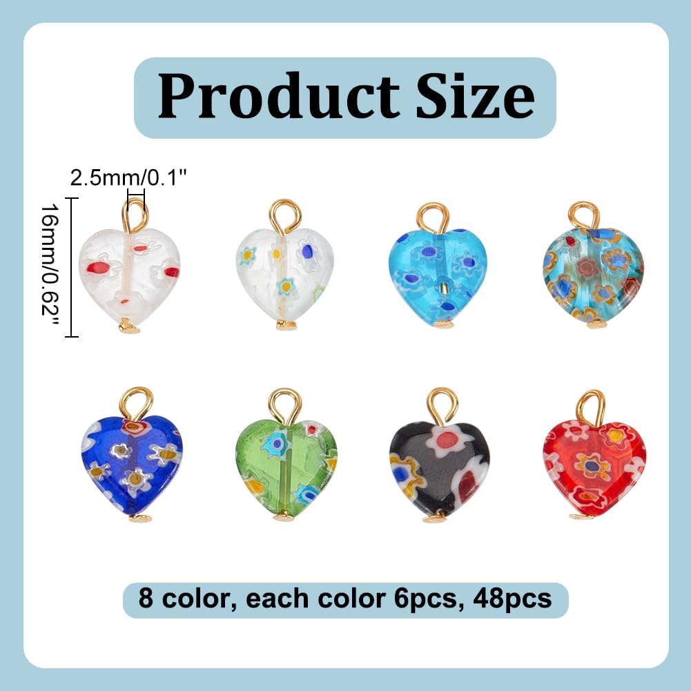48Pcs Millefiori Lampwork Charms 16mm Lampwork Glass Pendants Colorful Spacer Loose Dangle Charms with Iron Loop for DIY Earring Necklace Jewelry Round
48Pcs Millefiori Lampwork Charms 16mm Lampwork Glass Pendants Colorful Spacer Loose Dangle Charms with Iron Loop for DIY Earring Necklace Jewelry Round