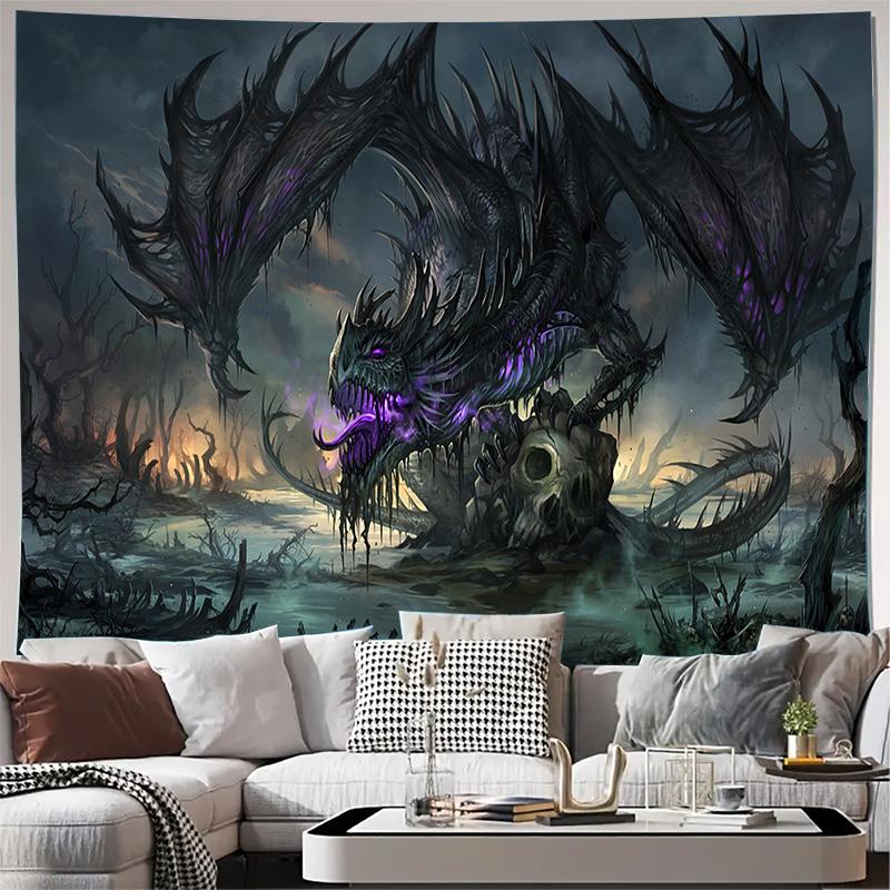 Dark Fantasy Dragon with Purple Eyes and Wings Gothic Art Wall Tapestry Machine Washable All Season Decor Print Home Quick Setup 74x94cm(29x37in)
Dark Fantasy Dragon with Purple Eyes and Wings Gothic Art Wall Tapestry Machine Washable All Season Decor Print Home Quick Setup 74x94cm(29x37in)