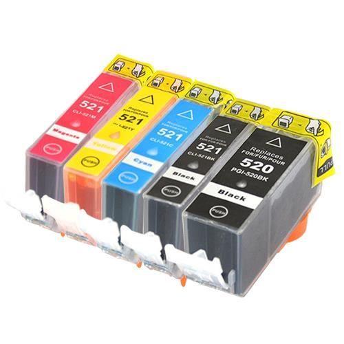 Cartouche Compatible - CANON - PGI-520-CLI-521 - Multi-couleurs - Pack de 5
Cartouche Compatible - CANON - PGI-520-CLI-521 - Multi-couleurs - Pack de 5