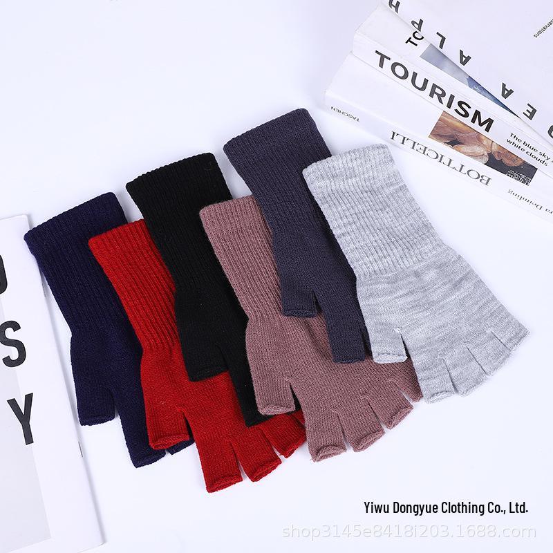 Winter Warm Fingerless Half-Length Student Gloves - Solid Color, Hot Selling Dark Gray
Winter Warm Fingerless Half-Length Student Gloves - Solid Color, Hot Selling Dark Gray