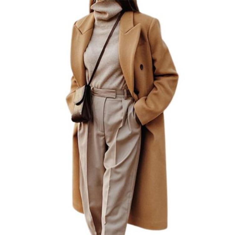 Long Woolen Elegant Coat Double Breasted Lapel Woolen Suit Jacket Long Sleeve Solid Color Female Clothing 3XL хакі
Long Woolen Elegant Coat Double Breasted Lapel Woolen Suit Jacket Long Sleeve Solid Color Female Clothing 3XL хакі