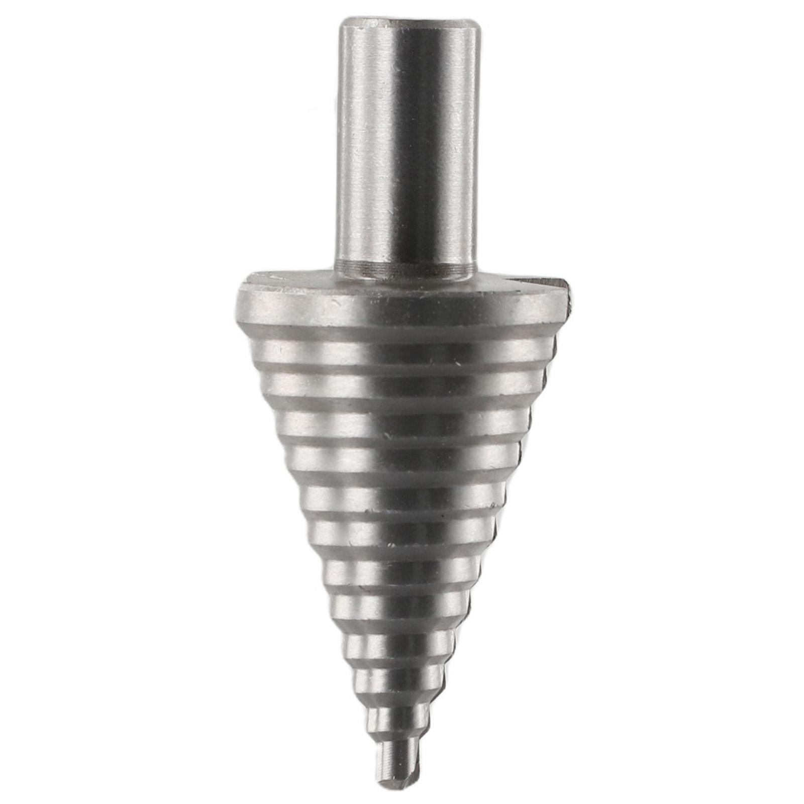 HSS Step Drill Bit, 13 Steps Size Cone Drills, Titanium Coated, 535mm Length, Fast Drilling in Steel, Wood, Thin Iron Silver China Mainland
HSS Step Drill Bit, 13 Steps Size Cone Drills, Titanium Coated, 535mm Length, Fast Drilling in Steel, Wood, Thin Iron Silver China Mainland